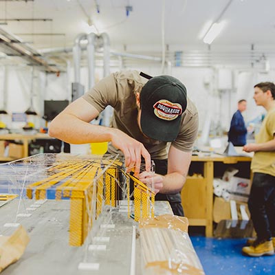 Student in the Architecture workshop