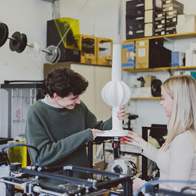 Students in the Architecture print room