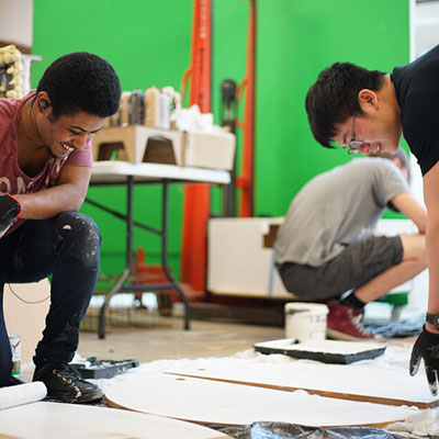 Students working in the Architecture studio