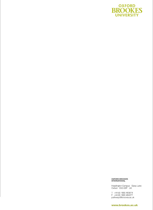 Pre-printed letterhead