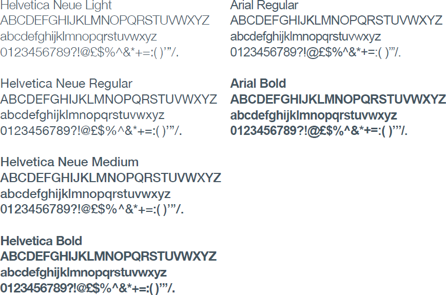 Primary typefaces