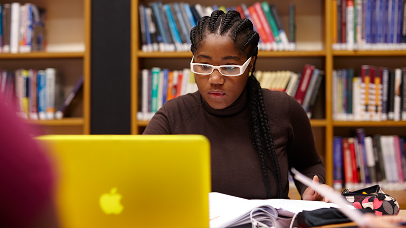 Student in the library Student in the library