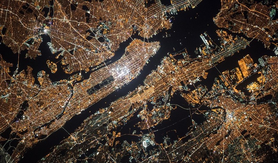 city lights from above