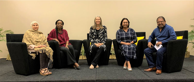 Helen with academics from the University of KwaZulu, Natal and Durban University of Technology, South Africa.'