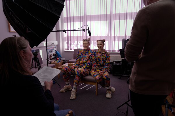 Dancers being interviewed