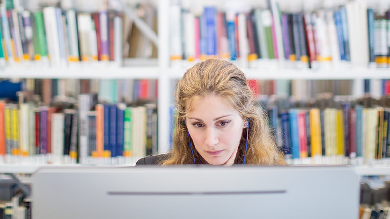 Working in the library