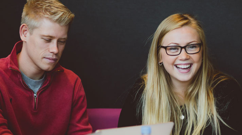 Two students chatting