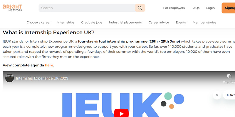Bright Network homepage