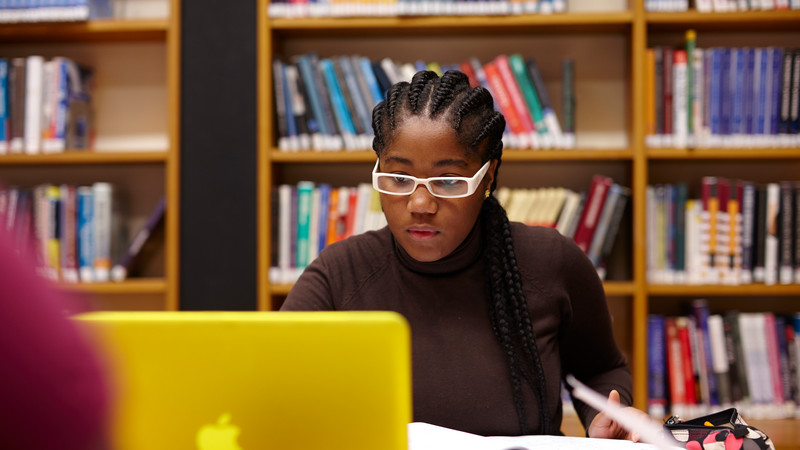 Student on a laptop