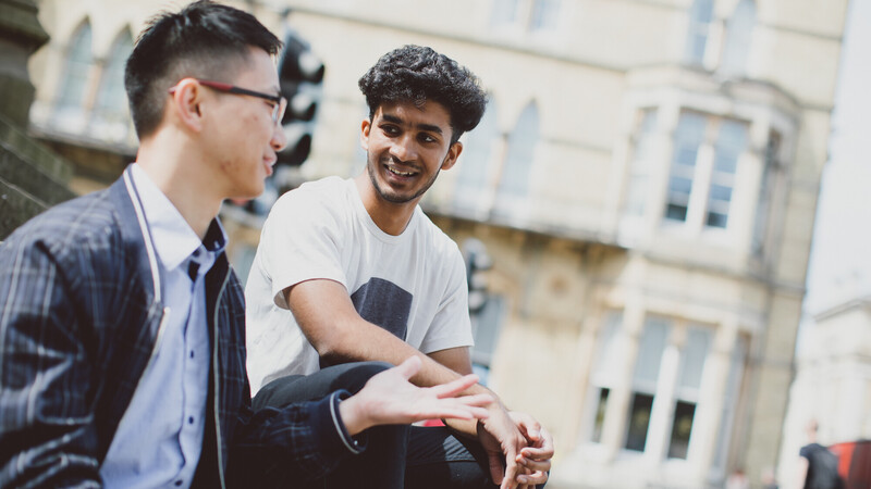Students chatting in Oxford