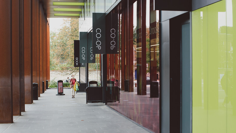 Outside JHBB, Co-op building at Brookes