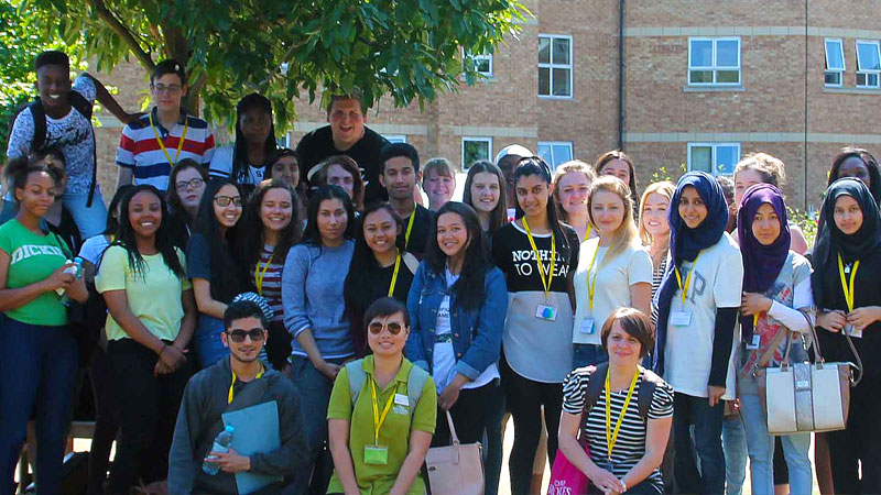 A group of students