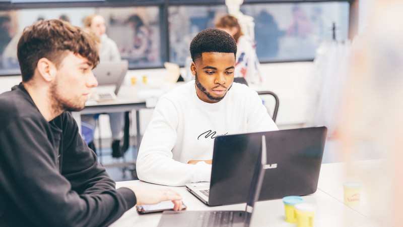 Students on laptops