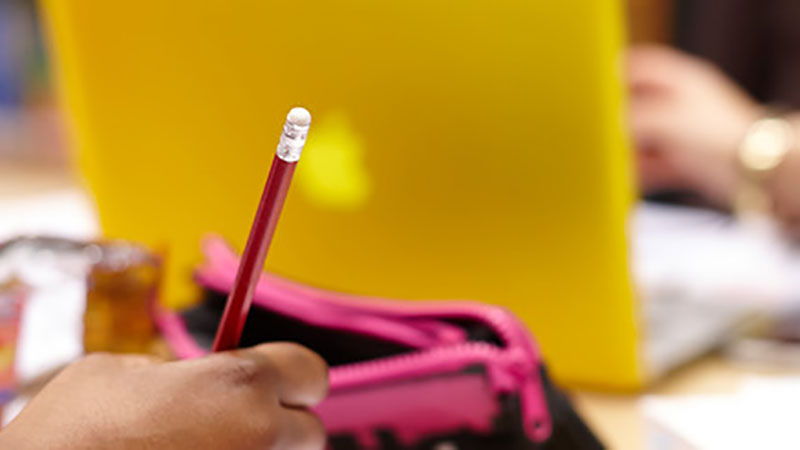 Hand holding a pencil
