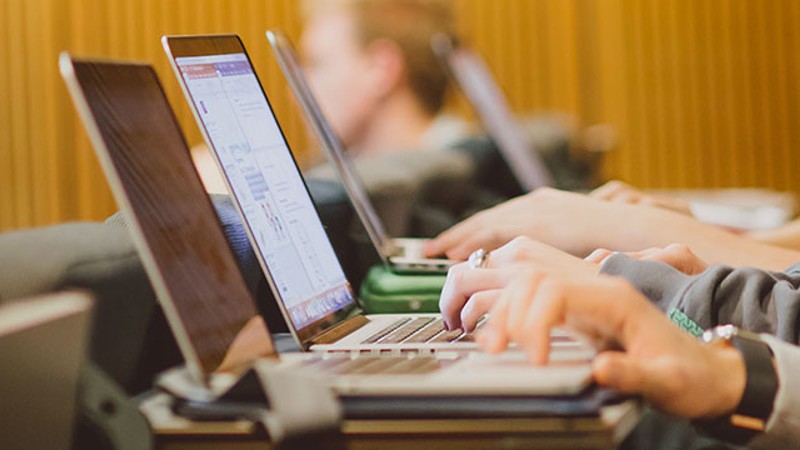 Students on a laptop